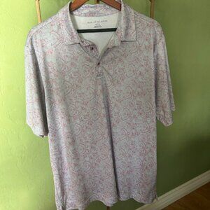 Age of Wisdom Men’s Golf Polo – XL (NWOT) | Blue & Pink Print